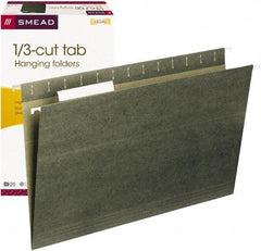 SMEAD - 9-1/4 x 14-1/2", Legal, Standard Green, Hanging File Folder - 11 Point Stock, 1/3 Tab Cut Location - Apex Tool & Supply