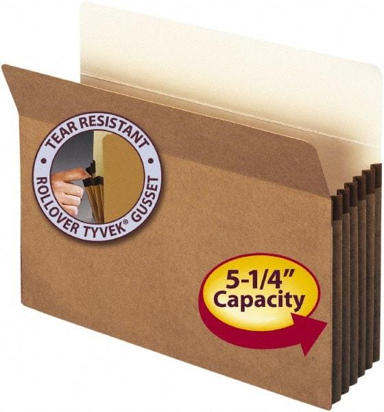 SMEAD - 8-1/2 x 11", Letter Size, Brown, 5-1/4" Expanding Wallet - 11 Point Stock, Straight Tab Cut Location - Apex Tool & Supply
