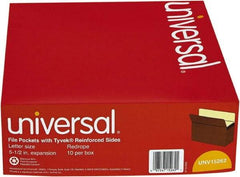 UNIVERSAL - 8-1/2 x 11", Letter Size, Redrope, 5-1/4" Expanding Wallet - Straight Tab Cut Location - Apex Tool & Supply