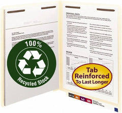 SMEAD - 8-1/2 x 11", Letter Size, Manila, File Folders with End Tab - 11 Point Stock, Straight Tab Cut Location - Apex Tool & Supply