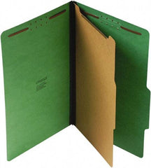 UNIVERSAL - 9-1/2 x 14-1/2", Legal, Emerald Green, Classification Folders with Top Tab Fastener - 25 Point Stock, Right of Center Tab Cut Location - Apex Tool & Supply