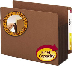 SMEAD - 8-1/2 x 11", Letter Size, Dark Brown, Expansion Folders - Straight Tab Cut Location - Apex Tool & Supply