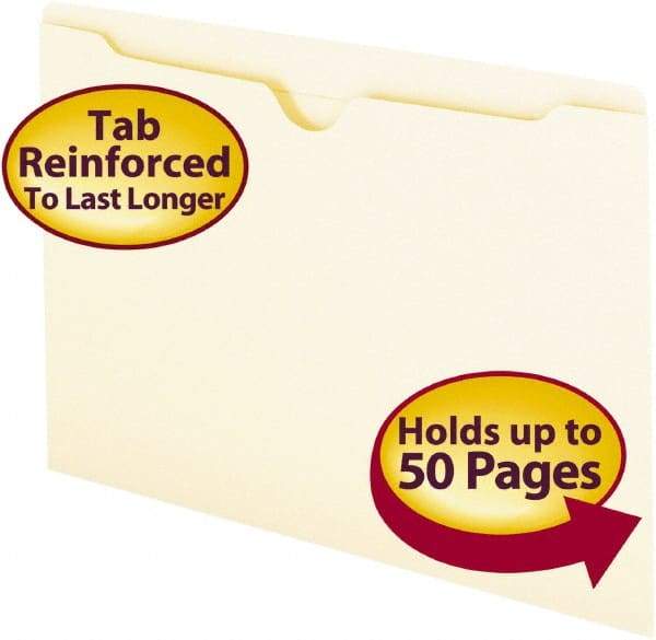 SMEAD - 9-1/2 x 14-1/2", Legal, Manila, File Jacket - 11 Point Stock, Straight Tab Cut Location - Apex Tool & Supply