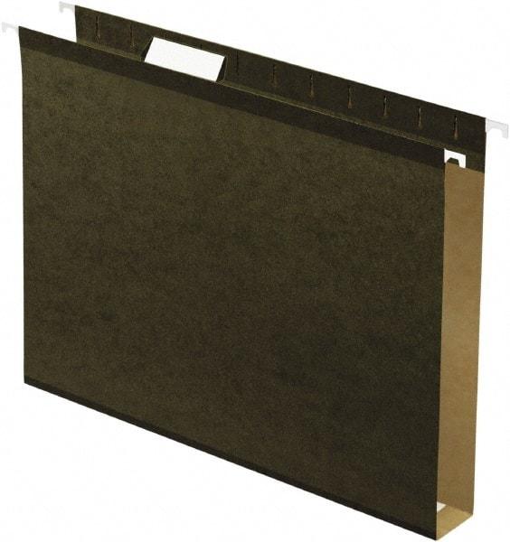 Pendaflex - 8-1/2 x 11", Letter Size, Standard Green, Hanging File Folder - 11 Point Stock, 1/5 Tab Cut Location - Apex Tool & Supply