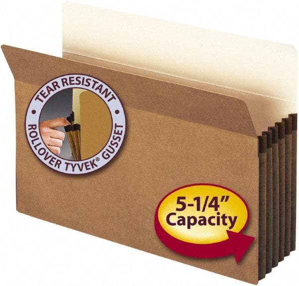 SMEAD - 9-1/2 x 14-1/2", Legal, Redrope, 5-1/4" Expanding Wallet - 11 Point Stock, Straight Tab Cut Location - Apex Tool & Supply