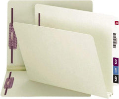 SMEAD - 8-1/2 x 11", Letter Size, Gray-Green, File Folders with End Tab - 25 Point Stock, Straight Tab Cut Location - Apex Tool & Supply