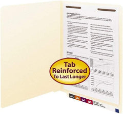 SMEAD - 8-1/2 x 11", Letter Size, Manila, File Folders with End Tab - 11 Point Stock, Straight Tab Cut Location - Apex Tool & Supply