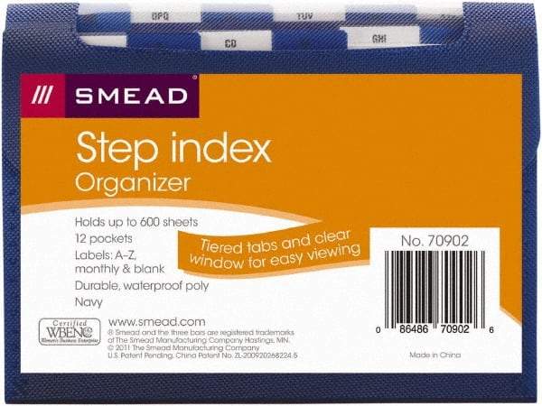 SMEAD - 8-1/2 x 11", Letter Size, Navy, Index Folder - 1/6 Tab Cut Location - Apex Tool & Supply