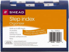 SMEAD - 8-1/2 x 11", Letter Size, Navy, Index Folder - 1/6 Tab Cut Location - Apex Tool & Supply