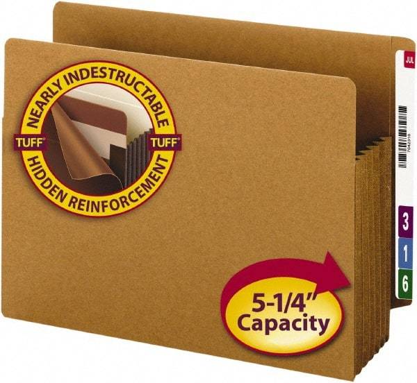 SMEAD - 8-1/2 x 11", Letter Size, Redrope, 5-1/4" Expanding Wallet - Straight Tab Cut Location - Apex Tool & Supply