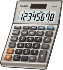 Casio - 8-Digit LCD Financial Calculator - 8 x 1 Display Size, Silver, Battery & Solar Powered, 1-1/2" Long x 5-3/4" Wide - Apex Tool & Supply
