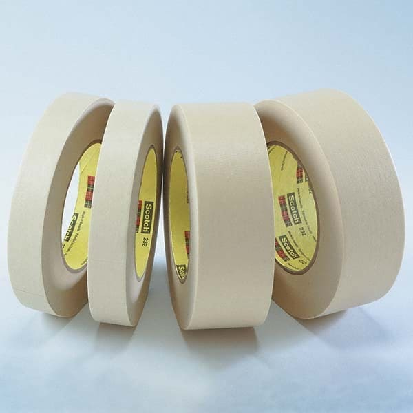 3M - 1/8" Wide x 60 Yd Long x 6.3 mil Tan Crepe Paper Masking Tape - Apex Tool & Supply