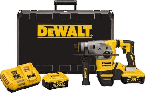 DeWALT - 20 Volt 1-1/8" SDS Plus Chuck Cordless Rotary Hammer - 0 to 4,480 BPM, 0 to 1,500 RPM, Reversible - Apex Tool & Supply
