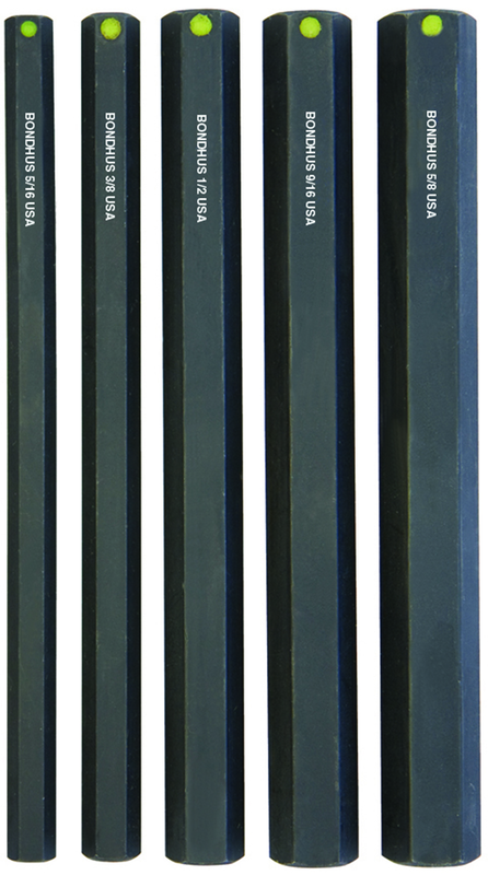 5 Piece - 5/16; 3/8; 1/2; 9/16; 5/8" -  6" OAL - Pro Hold® Socket Bit Set - Bits Only - Apex Tool & Supply