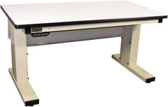 Proline - 60 Wide x 30" Deep x 42-1/2" High, Plastic Laminate Workbench - Adjustable Height Legs, Light Beige - Apex Tool & Supply