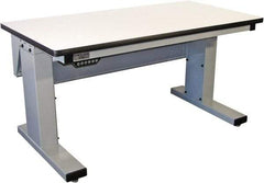 Proline - 60 Wide x 30" Deep x 42-1/2" High, Plastic Laminate Workbench - Adjustable Height Legs, Light Gray - Apex Tool & Supply