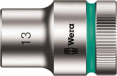 Wera - 1/2" Drive, Standard Hand Socket - 6 Points, Chrome Vanadium, Chrome Finish - Apex Tool & Supply