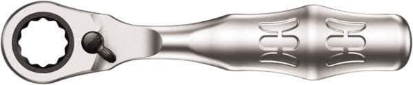 Wera - 1/4" Splined Drive Pear Head Mini-Ratchet Drive - Chrome Vanadium Finish, 4" OAL, 60 Gear Teeth, Forged Grip Handle - Apex Tool & Supply