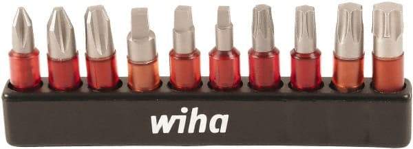 Wiha - Bit Set - #1 to #3, 1/4" Drive, Phillips, Square, Torx Point - Apex Tool & Supply