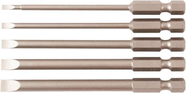 Wiha - 5 Piece, Bit Set - 1/4" Drive, Slotted Point - Apex Tool & Supply