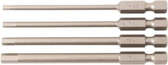 Wiha - 4 Piece, Bit Set - 1/4" Drive, Hex Point - Apex Tool & Supply