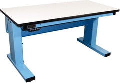 Proline - 60 Wide x 30" Deep x 42-1/2" High, Plastic Laminate Workbench - Adjustable Height Legs, Light Blue - Apex Tool & Supply