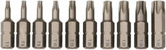 Wiha - 10 Piece, 1/4" Drive Screwdriver Insert Bit Set - T7 to T40 Torx - Apex Tool & Supply
