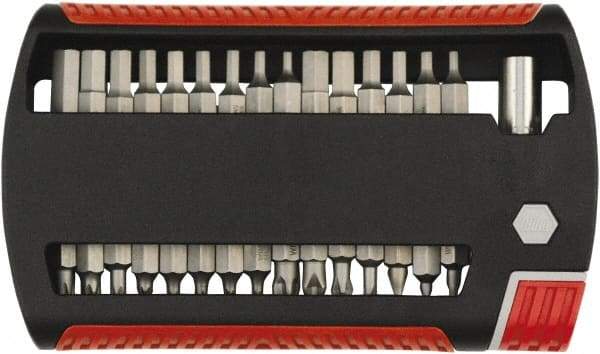 Wiha - 31 Piece, 1/4" Drive Screwdriver Insert Bit Set - #1 to #3 Phillips, 5/64 to 1/4" Hex, 2 to 6mm Hex, T7 to T25 Torx, 4.5, 5.5 & 6mm Slotted - Apex Tool & Supply