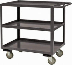 Durham - 2,400 Lb Capacity, 48" Wide x 18" Long x 37-5/8" High Service Cart - 2 Shelf, Steel, 2 Rigid/2 Swivel Casters - Apex Tool & Supply