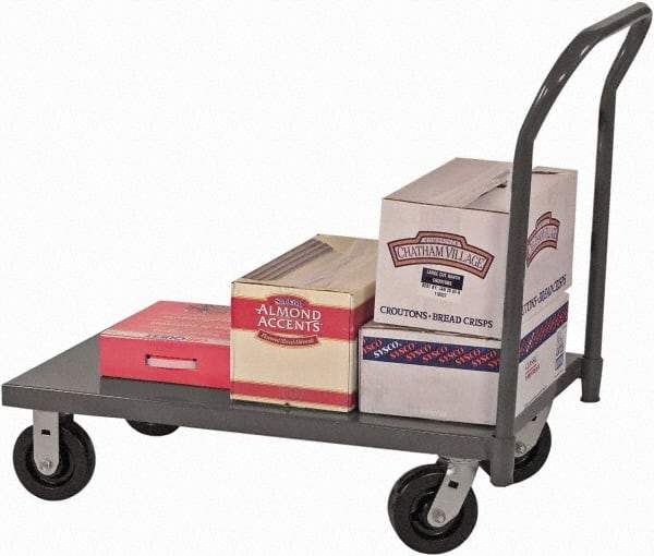 Durham - 2,000 Lb Capacity Steel Platform Truck - Steel Deck, 48" OAW, 9" Platform Height, Phenolic Casters - Apex Tool & Supply