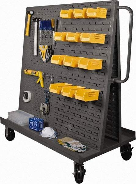 Durham - 2,000 Lb Capacity Steel A-Frame Truck - Steel Deck, 48" OAW, Phenolic Casters - Apex Tool & Supply