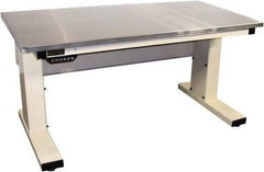 Proline - 60 Wide x 30" Deep x 42-1/2" High, Stainless Steel Workbench - Adjustable Height Legs, Light Beige - Apex Tool & Supply