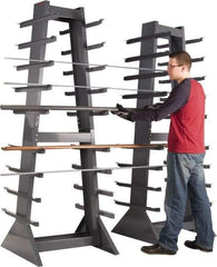 Durham - 9 Bay, 9 Shelf, 2,600 Lb Capacity, Gray 2-Sided Horizontal Bar Storage Rack - 30" Wide x 85" High x 30" Deep - Apex Tool & Supply