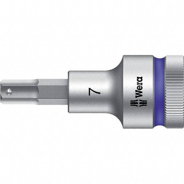 Wera - 1/2" Drive, 7mm Hex Bit Socket - 2-23/64" OAL - Apex Tool & Supply