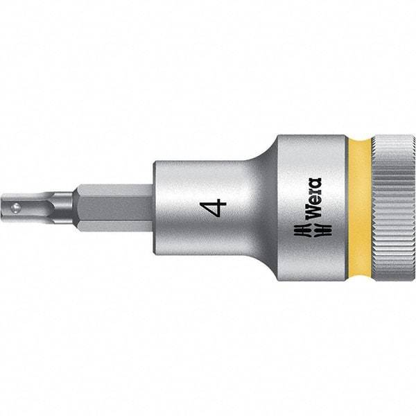 Wera - 1/2" Drive, 4mm Hex Bit Socket - 2-23/64" OAL - Apex Tool & Supply