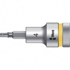 Wera - 1/2" Drive, 4mm Hex Bit Socket - 2-23/64" OAL - Apex Tool & Supply