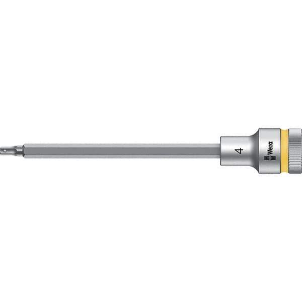 Wera - 1/2" Drive, 4mm Hex Bit Socket - 5-33/64" OAL - Apex Tool & Supply