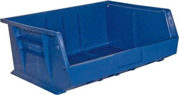 Durham - 14-5/8" Deep, Blue Plastic Hang and Stack Bins - 7" High x 16-3/4" Wide x 14-5/8" Long - Apex Tool & Supply