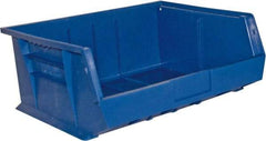 Durham - 14-5/8" Deep, Blue Plastic Hang and Stack Bins - 7" High x 16-3/4" Wide x 14-5/8" Long - Apex Tool & Supply