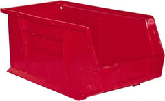 Durham - 14-5/8" Deep, Red Plastic Hang and Stack Bins - 7" High x 8-1/4" Wide x 14-5/8" Long - Apex Tool & Supply