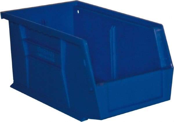 Durham - 11-3/8" Deep, Blue Plastic Hang and Stack Bins - 5" High x 5-1/2" Wide x 11-3/8" Long - Apex Tool & Supply