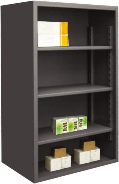 Durham - 3 Shelves, 4,950 Lb Capacity, Closed Shelving System - 60" Wide x 24" Deep x 60" High, Gray - Apex Tool & Supply