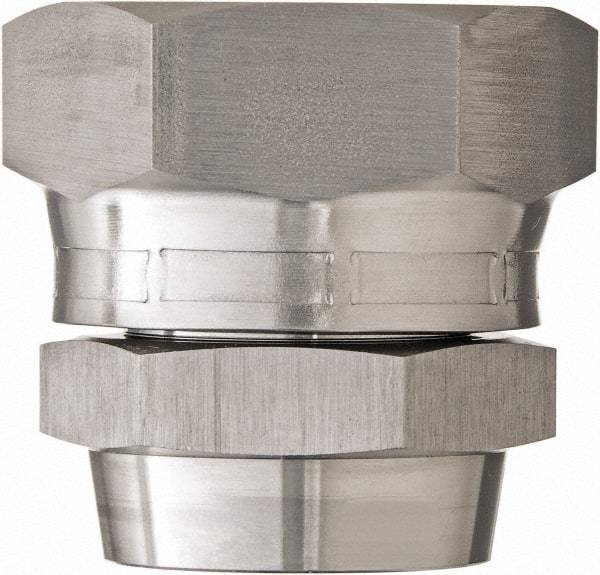Made in USA - 1-1/4" Grade 316 Stainless Steel Pipe Swivel - Female JIC x Butt Weld End Connections, 3,000 psi - Apex Tool & Supply