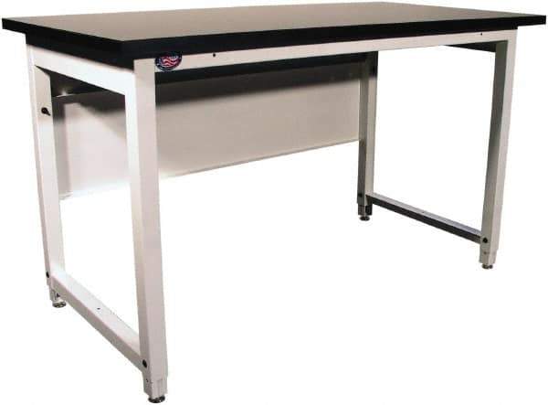 Proline - 60 Wide x 30" Deep x 40" High, Chem-Guard Workbench - Adjustable Height Legs, White - Apex Tool & Supply