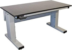 Proline - 60 Wide x 30" Deep x 42-1/2" High, Epoxy Resin Workbench - Adjustable Height Legs, Light Gray - Apex Tool & Supply