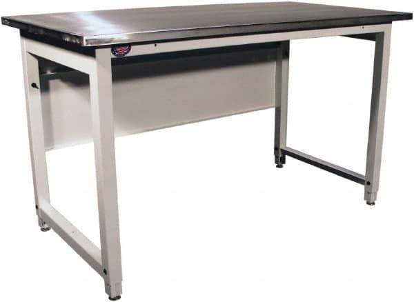 Proline - 60 Wide x 30" Deep x 40" High, Stainless Steel Workbench - Adjustable Height Legs, Light Gray - Apex Tool & Supply