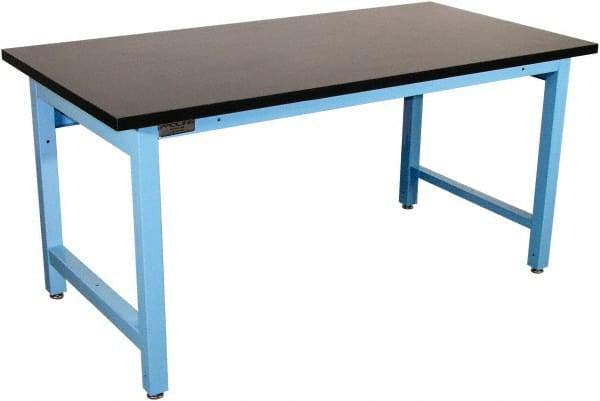 Proline - 72 Wide x 36" Deep x 36" High, Chem-Guard Workbench - Adjustable Height Legs, Light Blue - Apex Tool & Supply