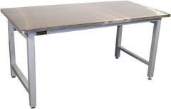 Proline - 72 Wide x 36" Deep x 36" High, Stainless Steel Workbench - Adjustable Height Legs, Light Gray - Apex Tool & Supply