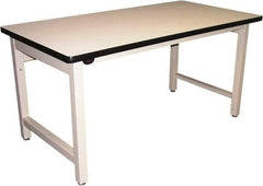 Proline - 72 Wide x 36" Deep x 36" High, Plastic Laminate Workbench - Adjustable Height Legs, Light Beige - Apex Tool & Supply
