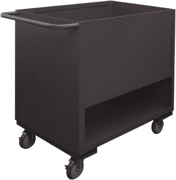 Durham - 1,200 Lb Capacity, 1 Shelf, 4-Sided Steel Stock Truck - 30" Long x 48" Wide x 41-1/4" High, Phenolic Wheels - Apex Tool & Supply
